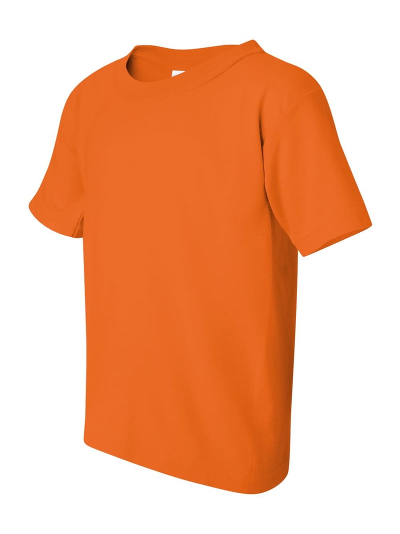 Youth Heavy Cotton Multi Color T-Shirt Color Safety Orange X-Large