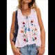 thumbnail image 2 of Blusas Bordadas con Flores para Mujer, Cuello en U, Flecos y Lazo Frontal, Camisetas Sin Mangas Holgadas Estilo Bohemio . Rosa M, 2 of 8