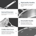 thumbnail image 3 of YEKSUM Tri-Ply Stainless Steel Saute Pan, 12inch, 6QT Deep Frying Pan, Dishwasher Safe and No Coating, Non Toxic Cookware, Stove to Oven Cookware, Kitchen Essentials, 3 of 5