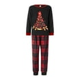 thumbnail image 2 of Jaweiwi Christmas Family Pajamas Matching Set Elk Print Long Sleeve Tops and Stretch Plaid Pants Sleepwear Soft Holiday Nightwear, 2 of 10
