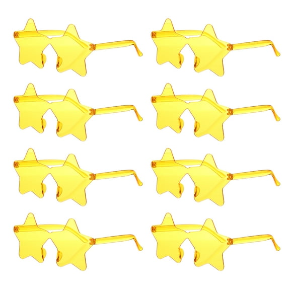 8 Pcs Star Shaped Sunglasses for Beach Party Rainbow Glass Birthday Dark yellow