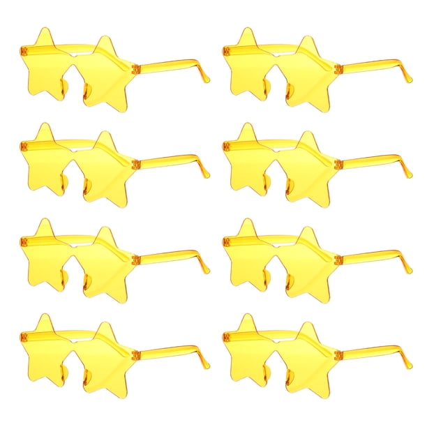 8 Pcs Gafas de sol en forma de estrella para fiesta en la playa de vidrio arcoíris cumpleaños púrpura amarillo oscuro