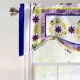 thumbnail image 5 of Mediterranean Style Lemon Floral Tie Up Valances Curtain, Adjustable Kitchen Blue Border Countryside Valances for Windows Decor, Rod Pocket Short Curtains Set for Bedroom/Bathroom, 54"x18", 5 of 9