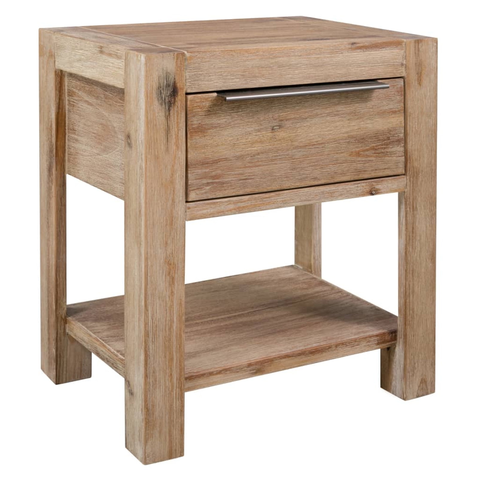 Details about   High Quality Sturdy Nightstand Night Table with Open Shelf Rustic Brown Black 