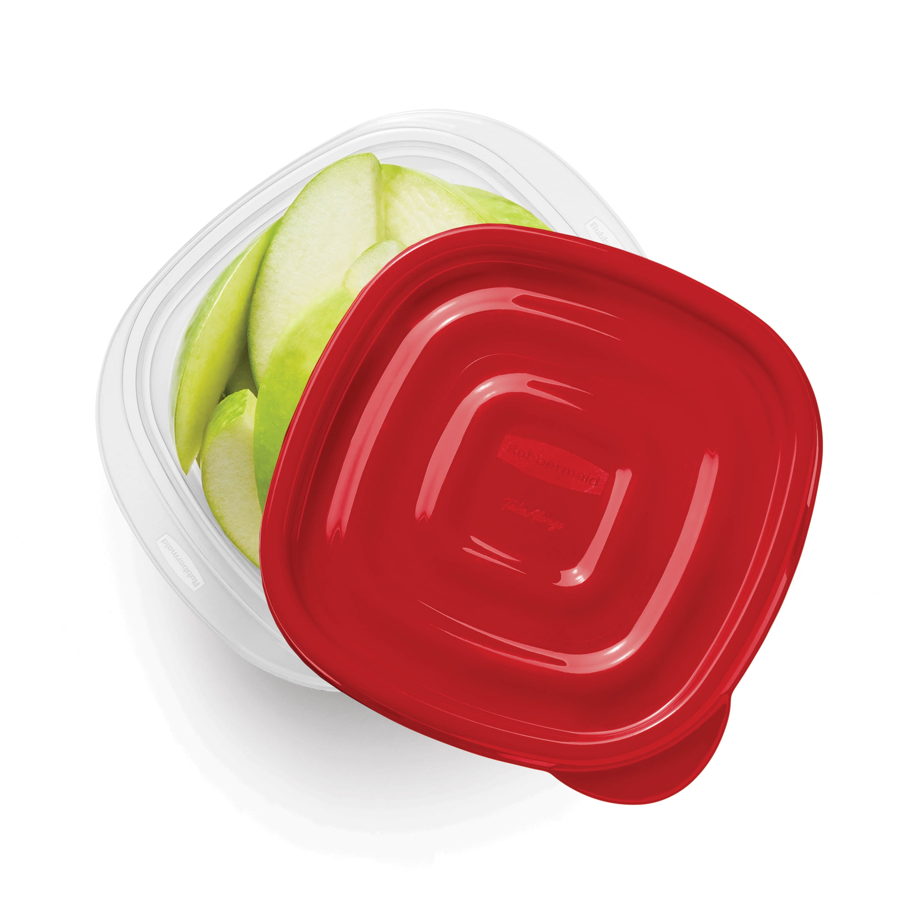 Rubbermaid TakeAlongs Square Food Storage Containers, 298 mL (1.26 Cup), Ruby Red, 5 Pack, BPA-Free