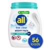 all Unit Dose Laundry Detergent, Mighty Pacs, Free Clear, Odor Relief, 72 Count