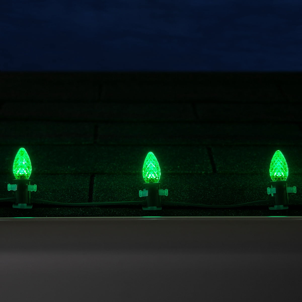 Opticore Green C7 LED Christmas Lights, C7 Christmas Lights with Shatterproof Christmas Bulbs, 25 Lights, 25’