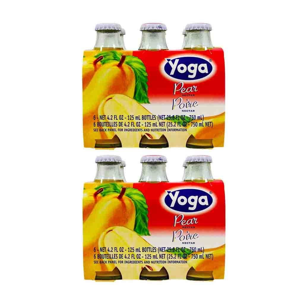 (2 Pack) Yoga Italian Pear Nectar 6 Fruit Juice Bottle, 4.2 oz
