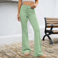 thumbnail image 6 of HLKJKLS Sweatpants Women High Waisted Flare Leggings Soft Wide Leg Sweatpants Bell Bottoms Yoga Pants Polyester Spandex Green S-Xxl, 6 of 6
