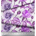 thumbnail image 2 of Soimoi Tissu Popeline de Coton Imprimé Feuilles & Roses au Mètre 56 Pouces de Large, 2 of 3