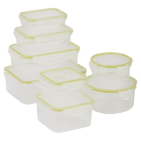 Clear Heart Containers - Honey Can Do 16-Piece Locking Food Container Set, Clear