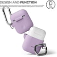 thumbnail image 3 of elago Silicone Case with Keychain Designed for Apple AirPods Case, Front LED Visible [ Lavender ], 3 of 6