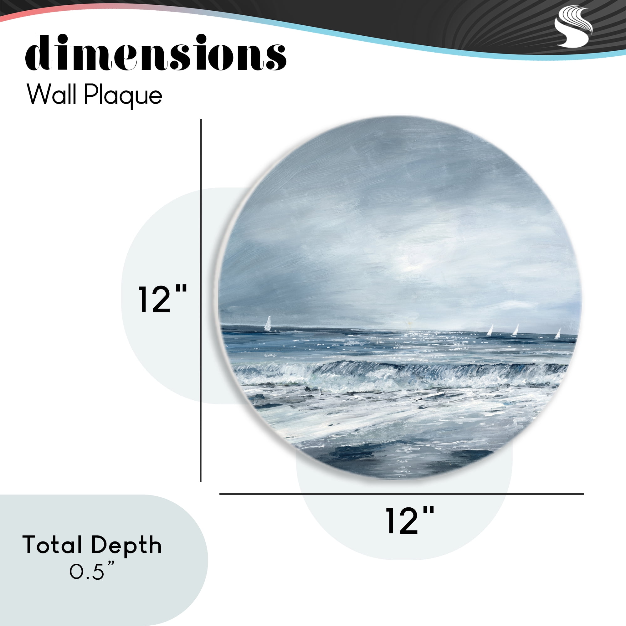 Stupell Industries Rough Sea Waves & Boats Circular Wall Plaque, design by Georgie Harrison