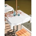 thumbnail image 2 of Outdoor Tablecloths with Umbrella Hole & Zipper, Brown Leaves 54x54 Inch Square Tablecloths, Summer Botanical Waterproof Table Cloth, Patio/Pool/Picnic Table Covers, 2 of 8