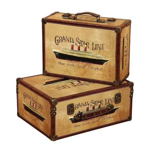 Urban Designs 2 Piece Grand Star Line Trunk Set Walmart Com Walmart Com