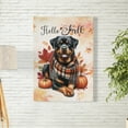 thumbnail image 2 of Hello Fall Rottweiler Scarf Welcome Autumn with Leaves Pumpkins Vertical Matte Canvas Poster Rottie Dog Lover Gifts Idea Wall Art Home Decor - 00011, 2 of 5