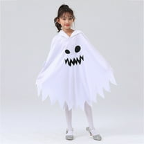 GYRATEDREAM Toddler Kids Boys Girls Halloween Costume White Ghost Face Cloak Cape Party Cosplay Robe Ghost Costume