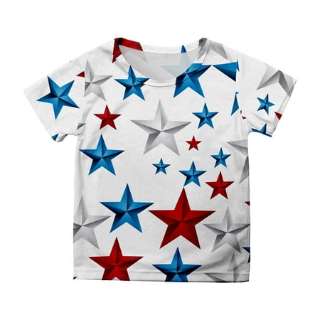 

Girls Shirts Summer Toddler Independence Day Short Sleeve Prints T Shirts Clothes Light Long Sleeve Top 150