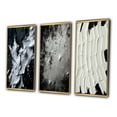 thumbnail image 3 of Designart "Momentary Spirit Abstract in Black and White" Abstract Painting Framed Wall Art Set Of 3 - Black Modern Frame Gallery Wall Set For Home Decor, 3 of 6