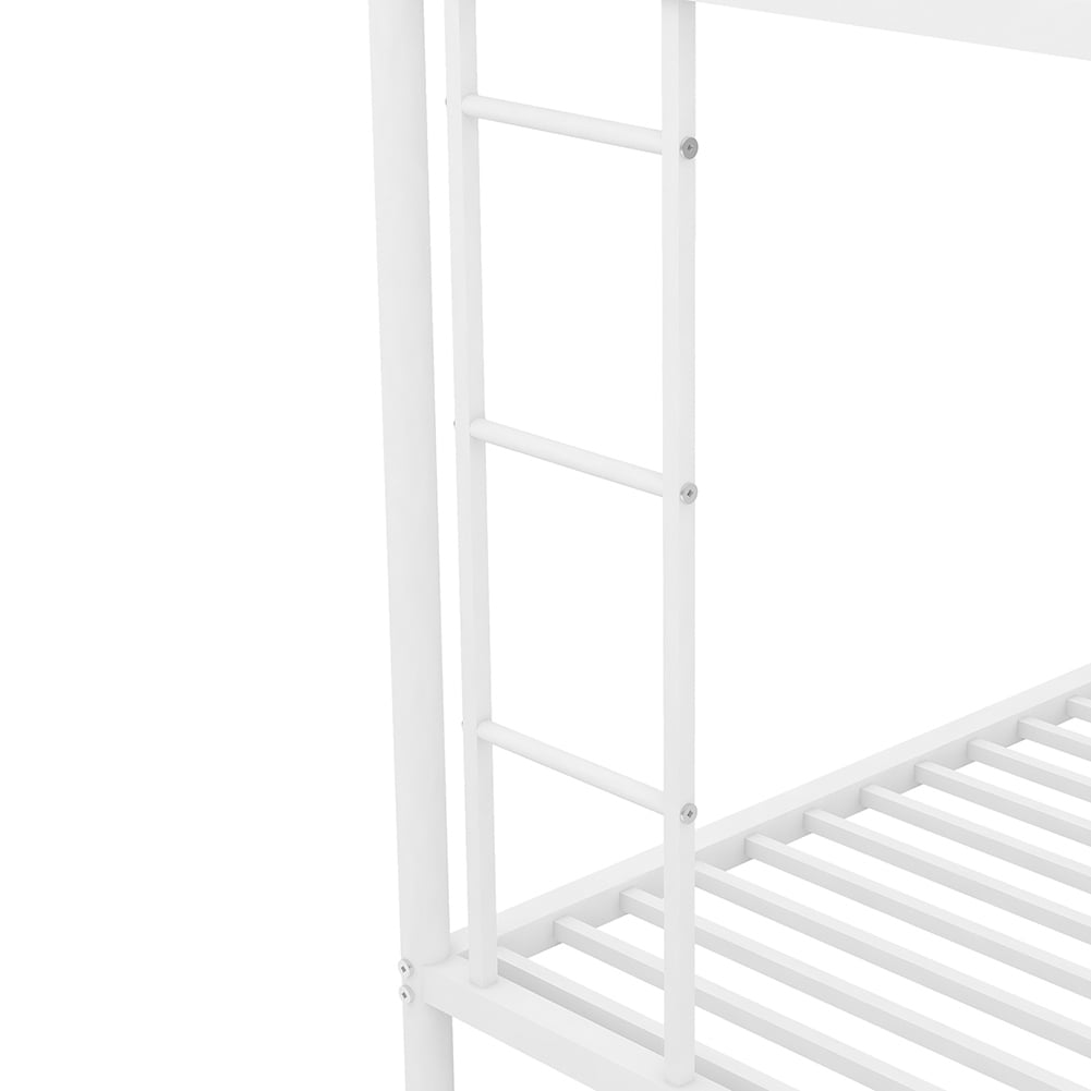 Kadyn Twin over Full Bed with Sturdy Steel Frame, Bunk Bed with Two-Side Ladders, White