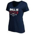 thumbnail image 2 of Women's Navy Washington Wizards Ball Is Back V-Neck T-Shirt, 2 of 3