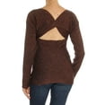 thumbnail image 2 of BAR III Womens Black Glitter Cut Out Long Sleeve Scoop Neck Sweater  Size: M, 2 of 2