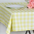 thumbnail image 2 of Efavormart 54" Square WHITE / YELLOW Checkered Wholesale Gingham Polyester Linen Picnic Restaurant Dinner Tablecloth, 2 of 9