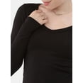 thumbnail image 5 of No Boundaries Seamless V-Neck Top with Long Sleeves, Women's XXS-XXL, 5 of 5