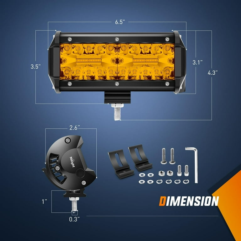 Nilight 20in 140 LED Spot Flood Combo LED Light Bar With 12 Volt 16AWG Wire Kit