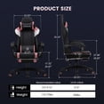 thumbnail image 5 of GTRACING Gaming Chair with Footrest Ergonomic Reclining Office Chair Swivel Rocker, Pink, 5 of 9