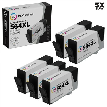 LD Remanufactured Replacement for Hewlett Packard 564XL / 564 CN684WN Set of 5 ink Cartridges:SHOWS ACCURATE