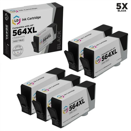 Hewlett Packard Rubber Foot - LD Remanufactured Replacement for Hewlett Packard 564XL / 564 CN684WN Set of 5 ink Cartridges:SHOWS ACCURATE LEVELS