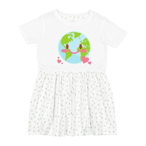 Inktastic Happy Earth Day with Hearts Girls Toddler Dress