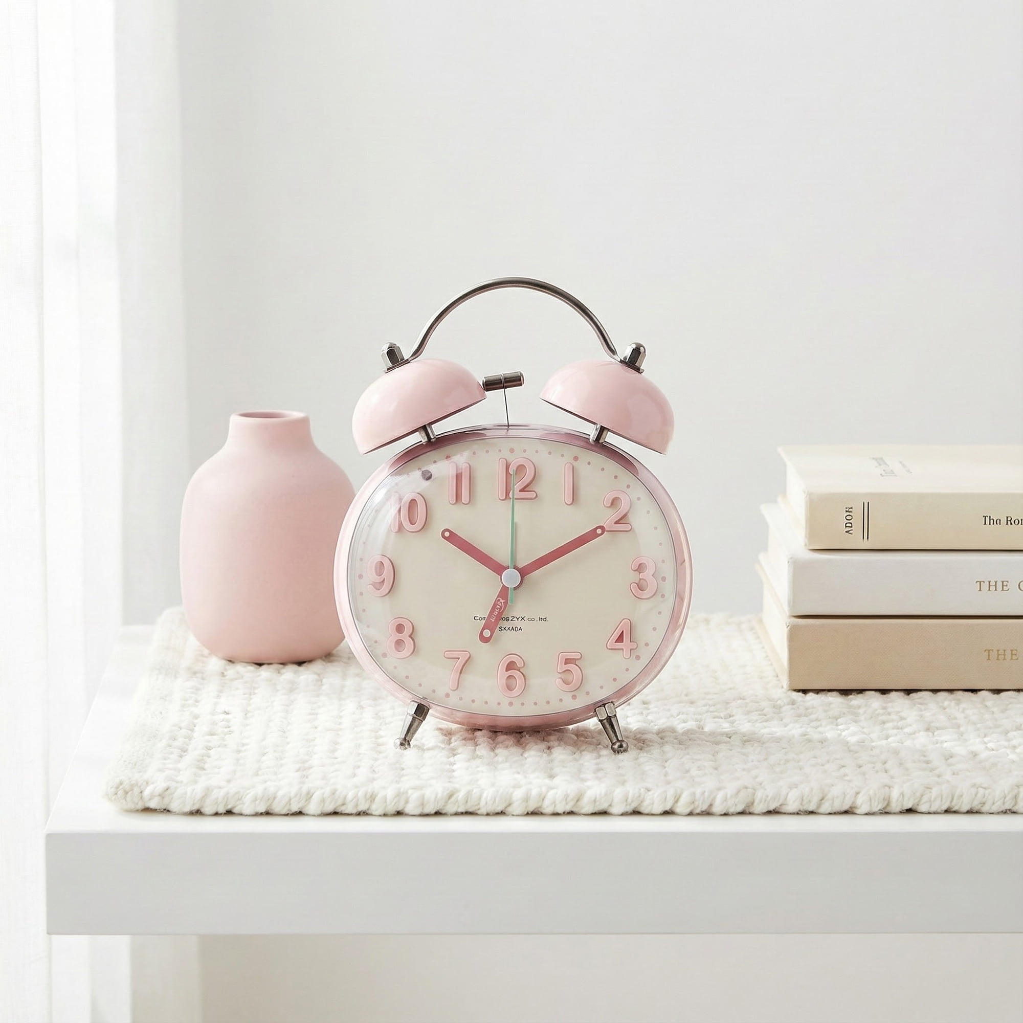 Unique Bargains Egg Shape Loud Dual Bell Alarm Clock Orange 4.5