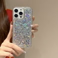 thumbnail image 2 of Case for iPhone 14, Glitter Diamond Rhinestone Edge Shiny Bling Sparkly Backplane Cover for Women Girls Cute Shockproof Non-Yellowing Protection Case for iPhone 14, Purple, 2 of 9