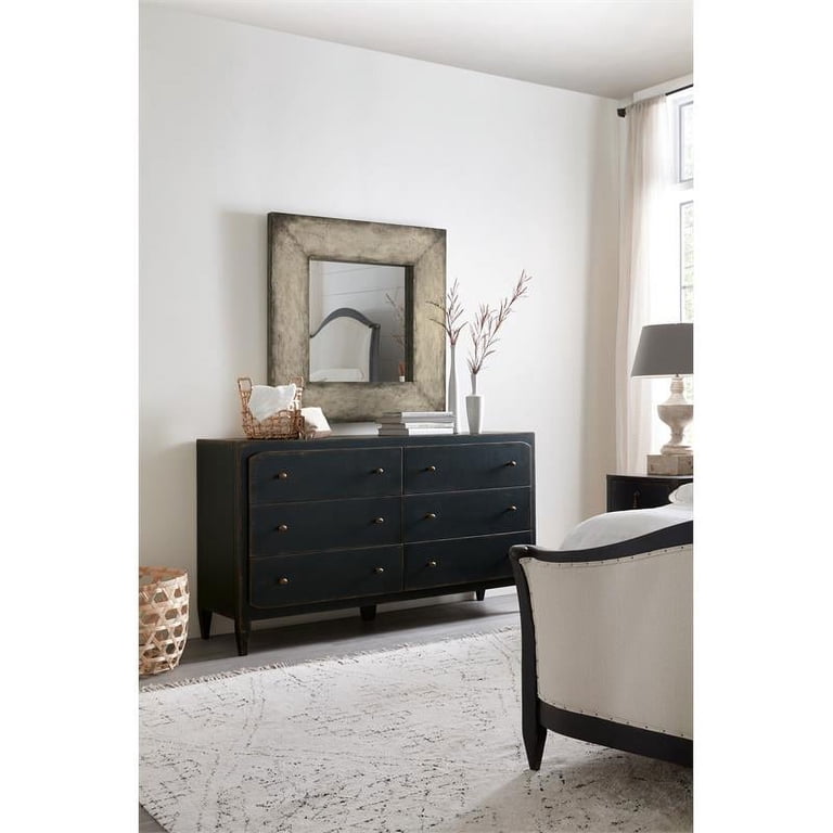 distressed dresser black Dark Brindle Cowhide It features six spacious drawers to keep all your clothes and linens neatly organized Willow Drawer Dresser (Distressed Black)