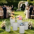 thumbnail image 4 of Roman Column Pedestal Foldable Cardboard Cylinder Stands,Paper Display Stands,Strong Load Bearing Capacity,For Catering Jewelry Wedding，Party Banquet Decor White, 4 of 5