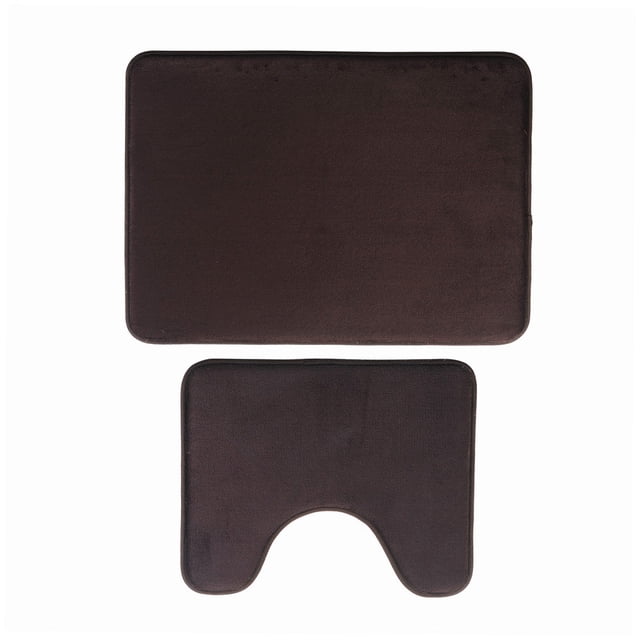 Yuarrent Alfombrilla antideslizante para suelo de inodoro, 2 piezas, almohadilla absorbente de agua, alfombra para ducha, cubierta de Juegos de accesorios de baño Café