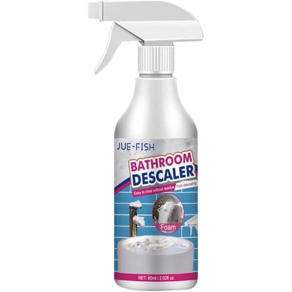 Bathroom Descaler Foam Cleaner Spray, Powerful Limescale & Stain Remover, 60ml All-Purpose Cleaner for Toilet, Bathtub, Glass & Faucet (1Pcs)