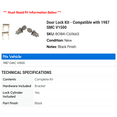 thumbnail image 2 of Door Lock Kit - Compatible with 1987 GMC V1500, 2 of 2