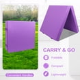 thumbnail image 4 of 2-Folding Exercise Mat for Kids, 6'X3'X4" Foldable Gymnastics Mat, Home Gym Tumbling Mat with Carrying Handles, Polymeric Sponge, 2 Panel, Waterproof, Use for Fitness Aerobics Stretching, Purple, 4 of 8