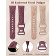 thumbnail image 3 of TOYOUTHS 2-Pack Floral Embossed Bands Compatible with Versa 2/Versa Lite/Versa Watch Bands - 3D Flower Engraved Silicone Wristbands for Women, Soft Comfort Strap Replacement, 3 of 6