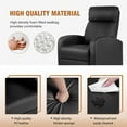 thumbnail image 6 of YRLLENSDAN Leather Recliner Chairs for Adults, Manual Push Back Recliner Chair for Living Room, Single Sofa Chair Reclinable, Relaxing Lazy Chair with Footrest, Home Theater Seating, Black, 6 of 8