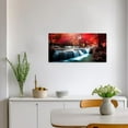 thumbnail image 4 of ZHONGYUTONG Waterfall Canvas Wall Art Autumn Forest Painting Red Trees Picture Prints Nature Landscape Wall Decor for Living Room Office Framed (20.00" x 40.00"), 4 of 6
