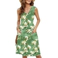 thumbnail image 5 of LOVZFMLL Summer Casual Dresses for Women 2025 Beach Sleeveless V Neck Floral Print Tank Loose Sundresses with Pockets Light Green L, 5 of 9