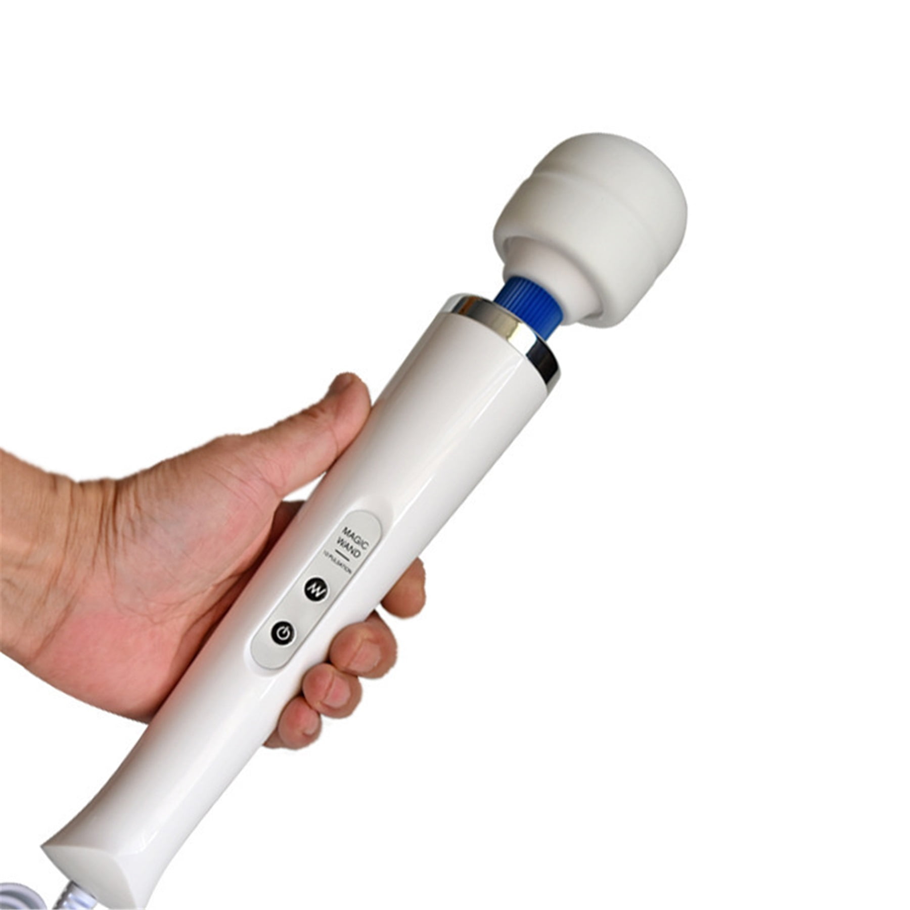 Rulwuck powerful handheld personal massager with 10 pulse settings, used to relieve full body massage of back massagers, deep tissues, neck, shoulder, waist, and leg muscles,white