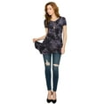 thumbnail image 5 of Made by Johnny Women's Short Sleeve All Over Tie-Dye Tunic Top XXL BLACK, 5 of 6