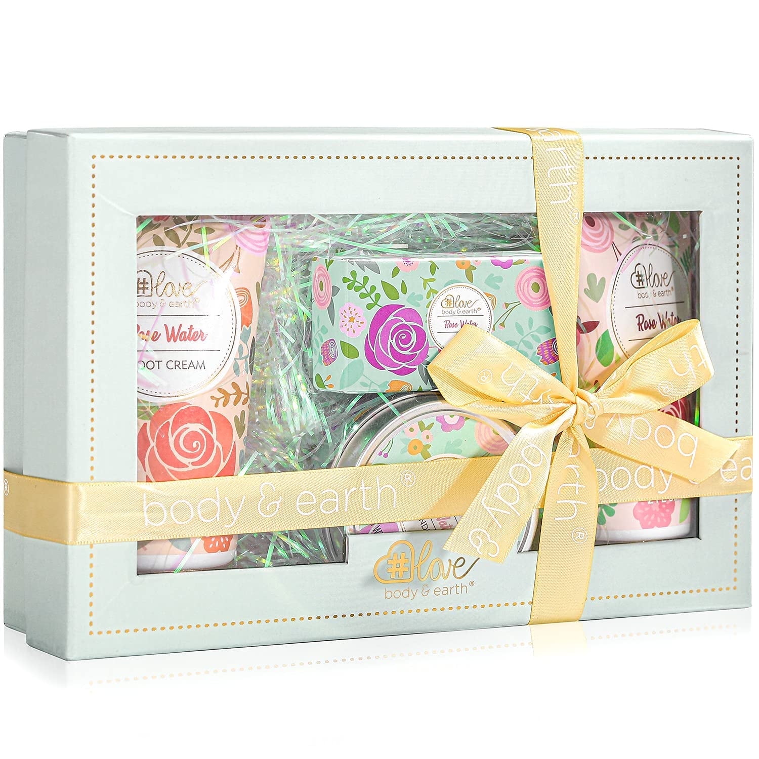 Lotion Gift Sets for Women, Rose Water Body Care Gift Ideas for Her Moisturizing Beauty Birthday, Skin Care Set