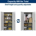 thumbnail image 5 of AOBABO Metal Storage Cabinet With Doors, 72 Inches Lockable Steel Storage Cabinet for Office, Home,Garage Storage Cabinet with Adjustable Shelves,Gray,Assembly required, 5 of 7