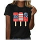 thumbnail image 1 of Blusa informal de manga corta con cuello redondo y estampado suelto de verano para mujer con estilo OAVQHLG3B Store  lin121212, 1 of 4